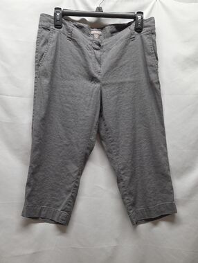 J Jill Grey Linen Blend Capro Pants 12P